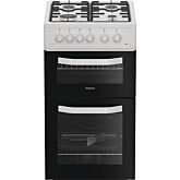 Hotpoint HTG5GCW Freestanding 50cm Gas Double Cooker - White
