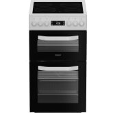 Hotpoint HDE5VDCW 50cm Electric Cooker with Ceramic Hob - White