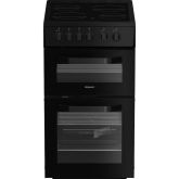 Hotpoint HTE5VCB Freestanding 50cm Electric Cooker with Ceramic Hob - Black
