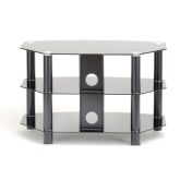 PPS C303C-800-3BB Black Stain Legs Curved Glass Stand