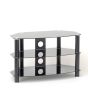PPS C303C-800-3BB Black Stain Legs Curved Glass Stand