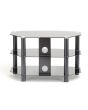 PPS C303C-800-3BB Black Stain Legs Curved Glass Stand