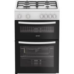 Indesit IDG6GW Freestanding 60cm Gas Double Cooker - White