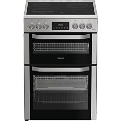 Hotpoint HDE6VDCASX Freestanding 50cm Electric Double Cooker - Inox