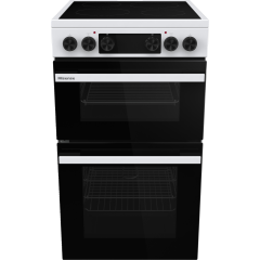 Hisense HDCEC5C10W Electric Cooker With Double Oven, 50 Cm