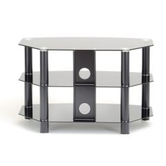 PPS C303C-800-3BB Black Stain Legs Curved Glass Stand