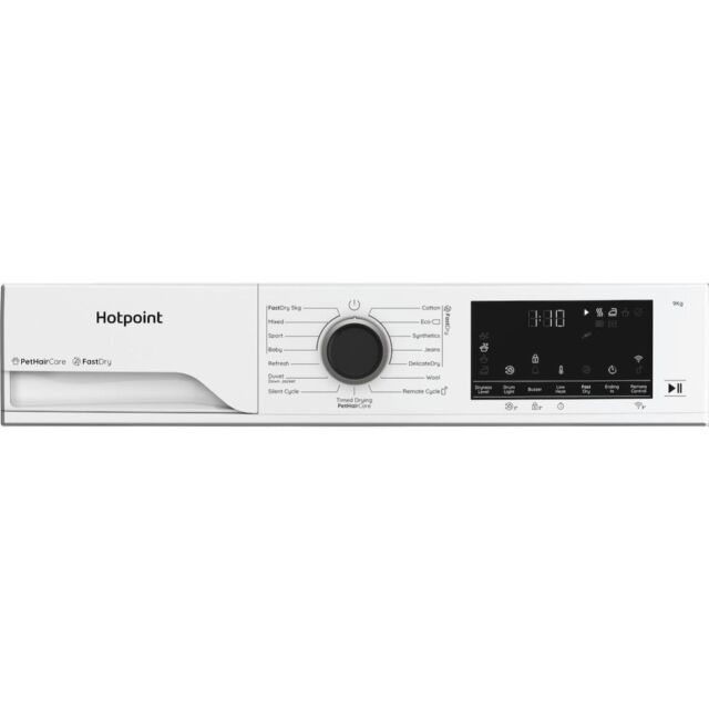 Hotpoint CHD94MWBSUK Fabric Care 9kg Heat Pump Tumble Dryer with HomeWhiz