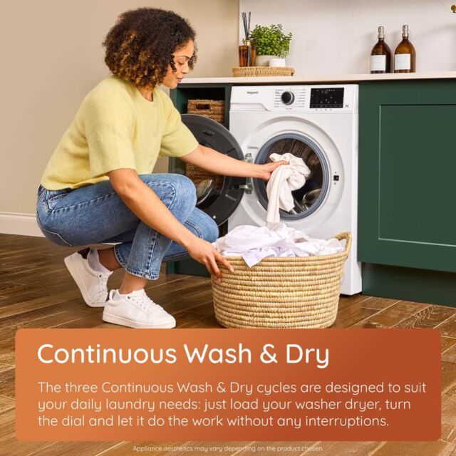 Hotpoint HBD9681BANTISTAINUK 9kg Wash 6kg Dry AntiStain Washer Dryer - Black