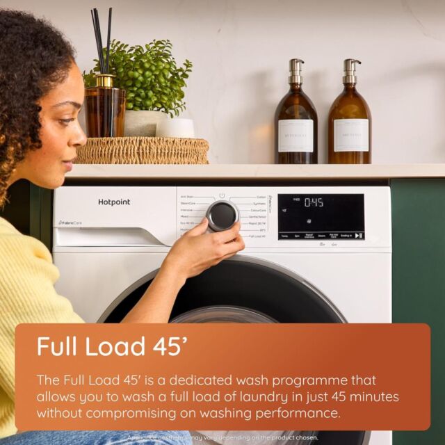 Hotpoint HB93WGCAREUK Fabric Care Freestanding 9kg 1400rpm Washing Machine with HomeWhiz - Manhattan Grey