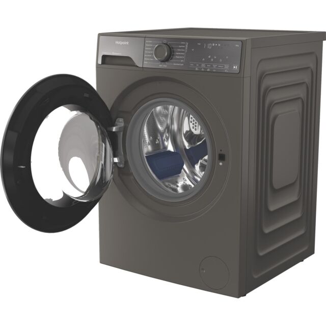 Hotpoint HB123WGCAREUK Fabric Care Freestanding 12kg 1400rpm Washing Machine with HomeWhiz - Manhattan Grey