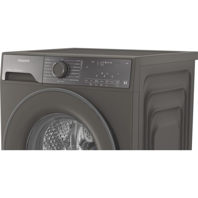Hotpoint HB93WGCAREUK Fabric Care Freestanding 9kg 1400rpm Washing Machine with HomeWhiz - Manhattan Grey