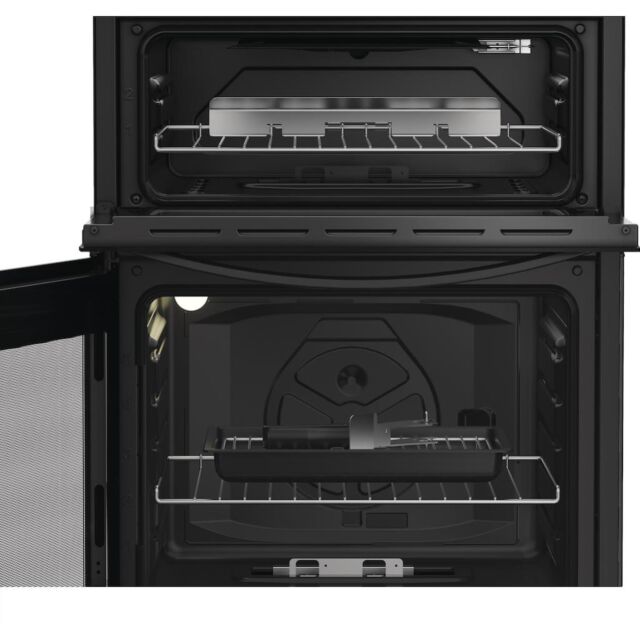 Indesit IDG6GB 60cm Gas Double Cooker - Black