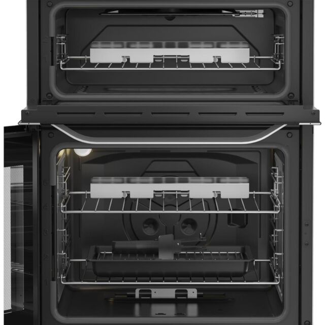 Hotpoint HDG6GDCWX 60cm Freestanding Gas Double Oven Cooker with Glass Lid