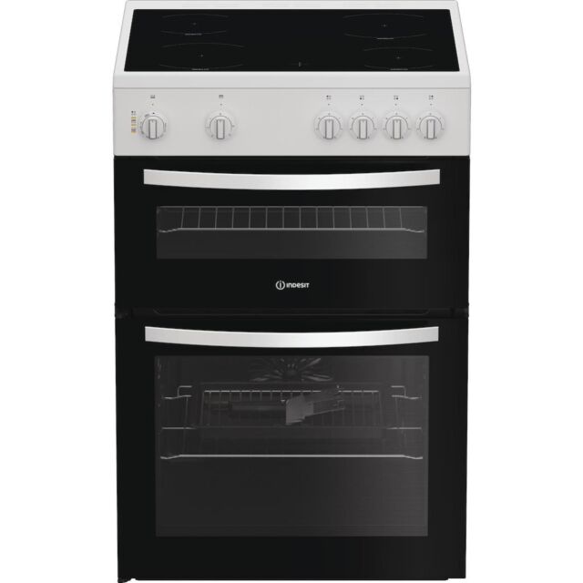 Indesit ITE6VMW Freestanding 60cm Electric Cooker with Ceramic Hob