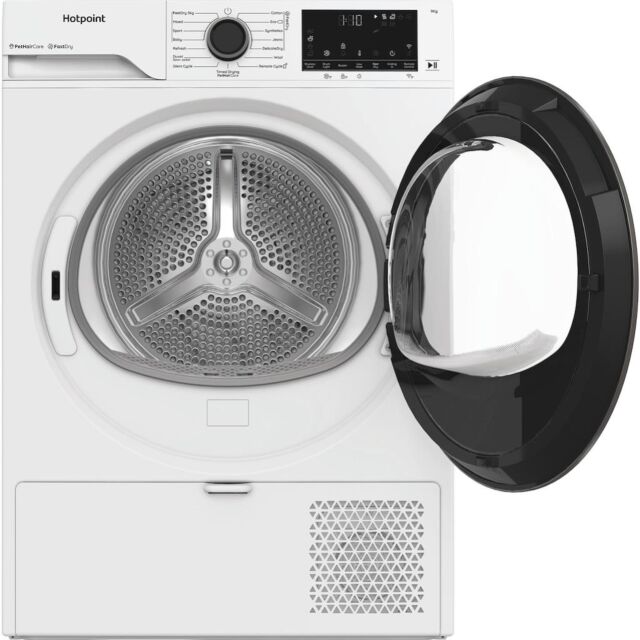 Hotpoint CHD94MWBSUK Fabric Care 9kg Heat Pump Tumble Dryer with HomeWhiz