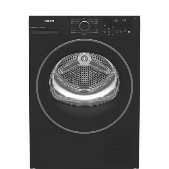 Hotpoint CHSD83MBBUK Freestanding 8kg Heat Pump Tumble Dryer with ColdGuard - Black