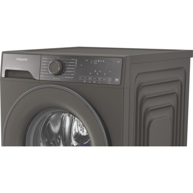 Hotpoint HB123WGCAREUK Fabric Care Freestanding 12kg 1400rpm Washing Machine with HomeWhiz - Manhattan Grey
