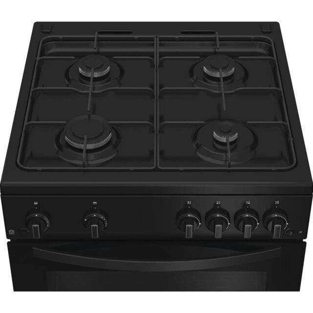 Indesit IDG6GB 60cm Gas Double Cooker - Black