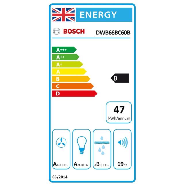 Bosch DWB66BC60B, Wall-mounted cooker hood