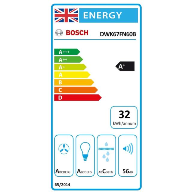 Bosch DWK67FN60B, Wall-mounted cooker hood