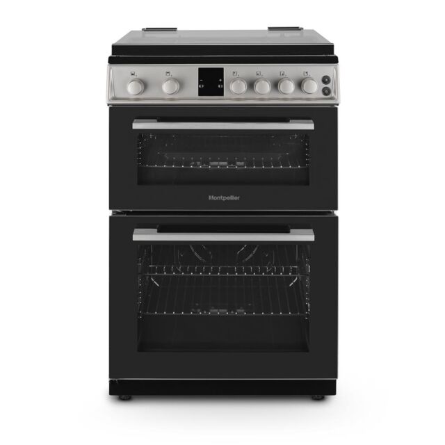 Montpellier MDOG60LS 60cm Double Gas Cooker in Silver