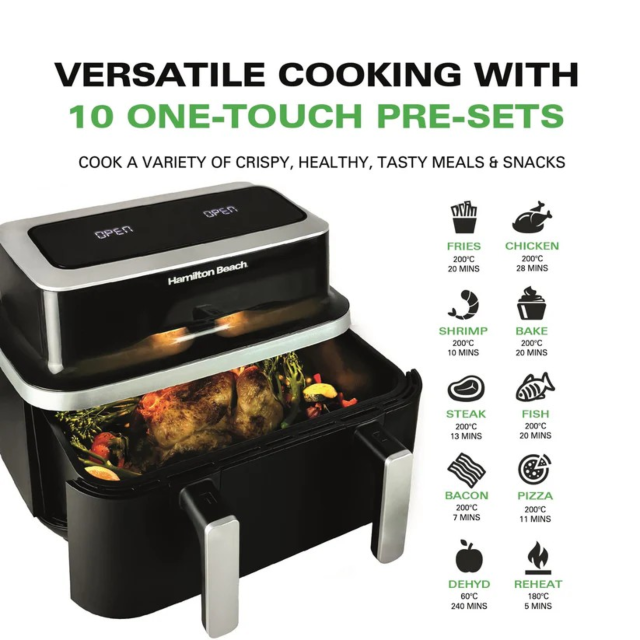 hamilton beach HB700VCGS Vision Cook 9L Dual Air Fryer