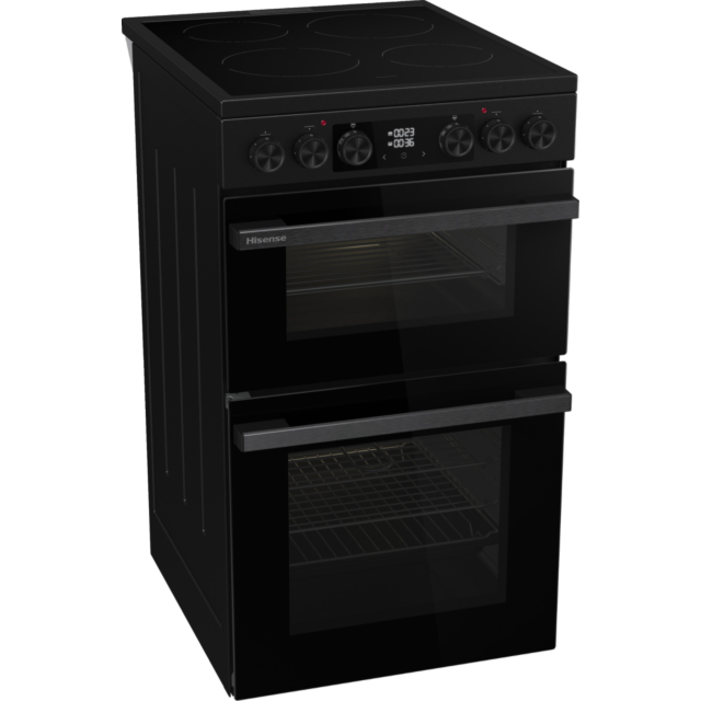 Hisense HDCEC5C10B Electric Cooker With Double Oven, 50 Cm