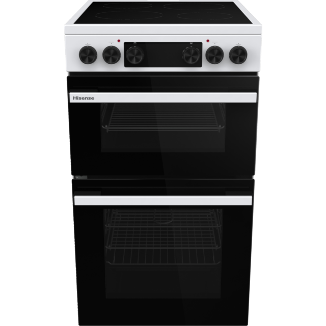 Hisense HDCEC5C10W Electric Cooker With Double Oven, 50 Cm