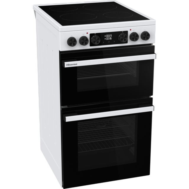Hisense HDCEC5C10W Electric Cooker With Double Oven, 50 Cm