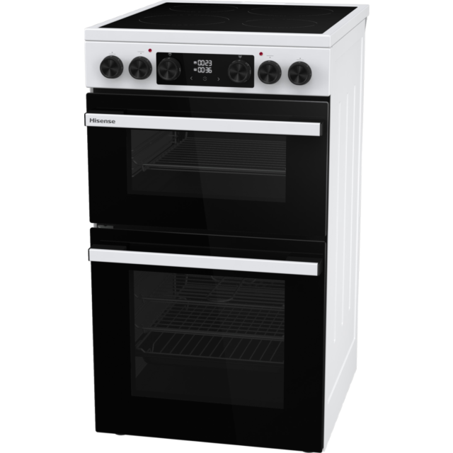 Hisense HDCEC5C10W Electric Cooker With Double Oven, 50 Cm