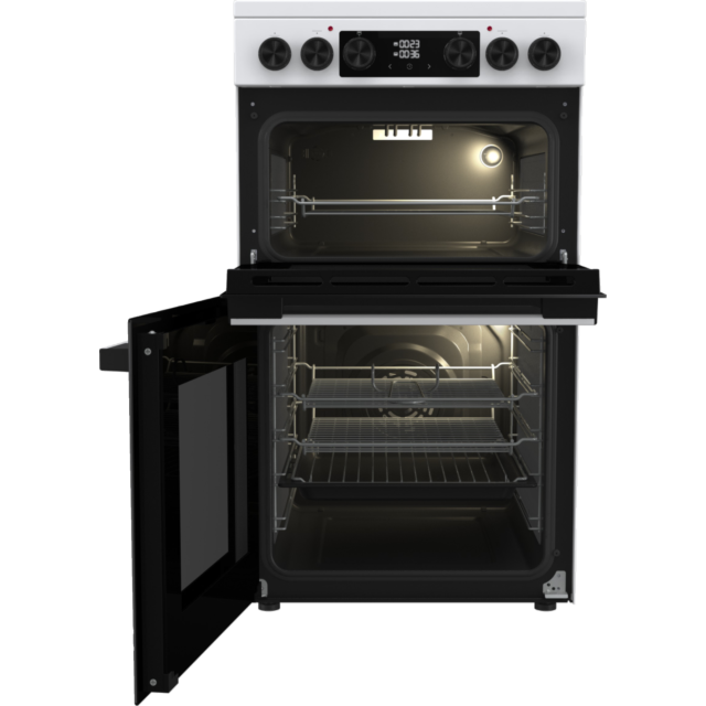 Hisense HDCEC5C10W Electric Cooker With Double Oven, 50 Cm