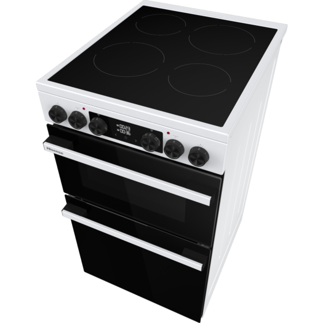Hisense HDCEC5C10W Electric Cooker With Double Oven, 50 Cm