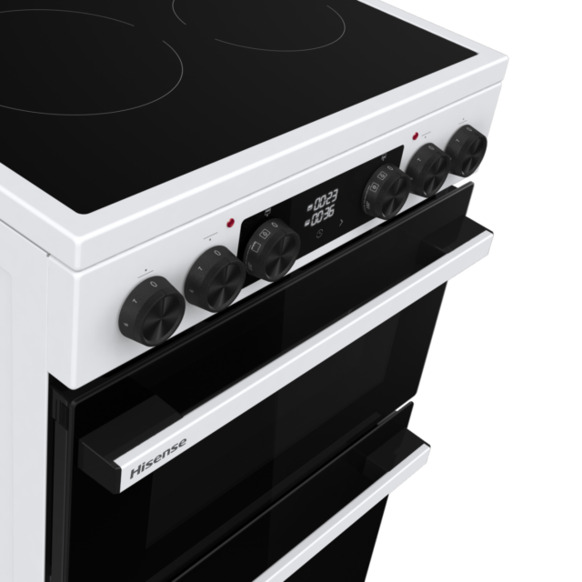 Hisense HDCEC5C10W Electric Cooker With Double Oven, 50 Cm