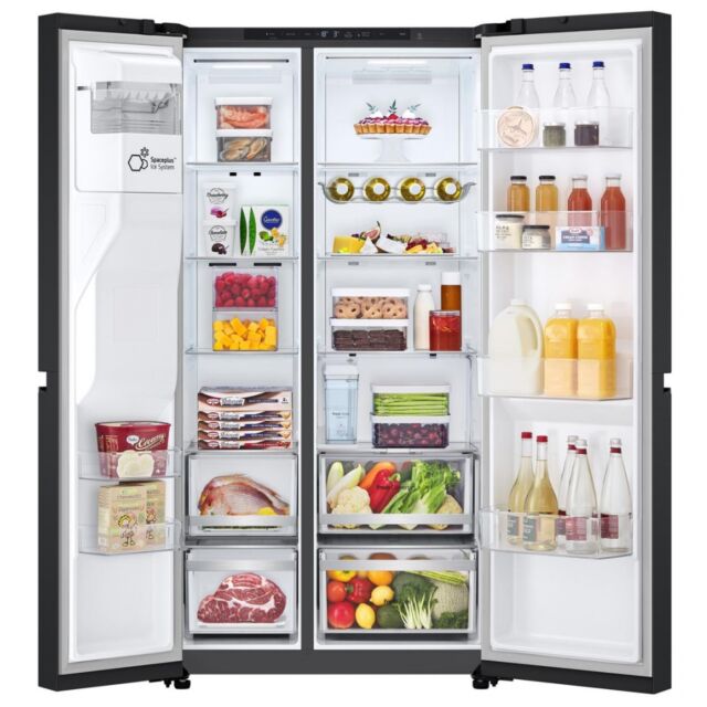 LG GSLE81EPBD 91.3Cm 50/50 Frost Free American Fridge Freezer - Essence Matte Black