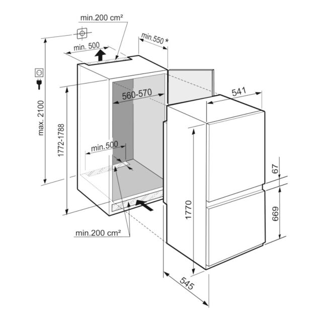 Liebherr ICSE 5103-22 Smart Frost Integrated 60/40 Fridge Freezer