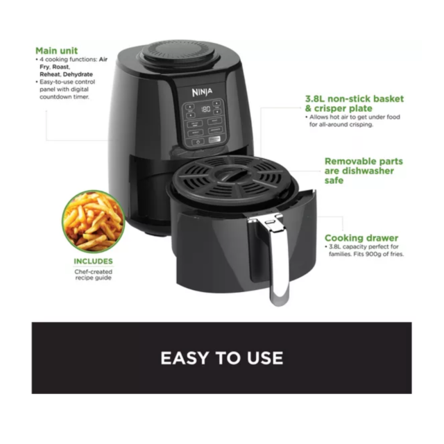 Ninja AF100UK 3.8L Air Fryer And Dehydrator
