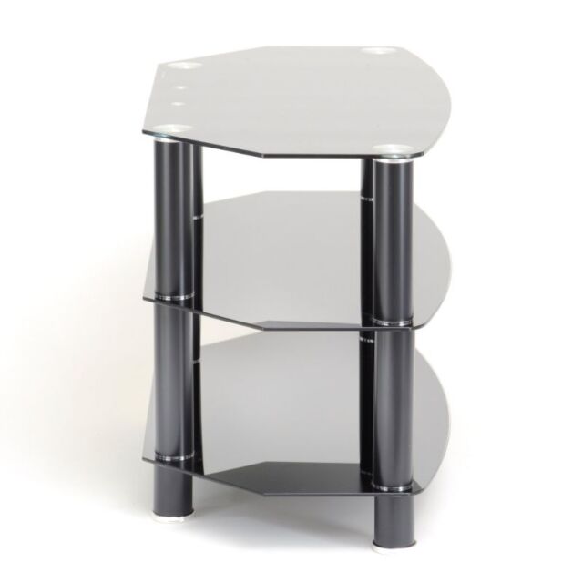 PPS C303C-800-3BB Black Stain Legs Curved Glass Stand