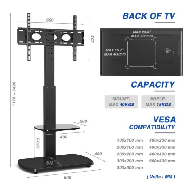 PPS FS1-BLK Black Pedestal Floor Stand