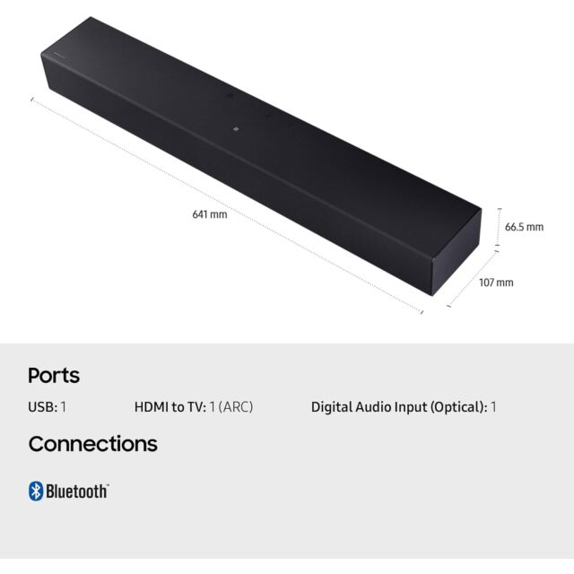 Samsung HW-B400F 2ch B-series Soundbar with Dolby 2ch