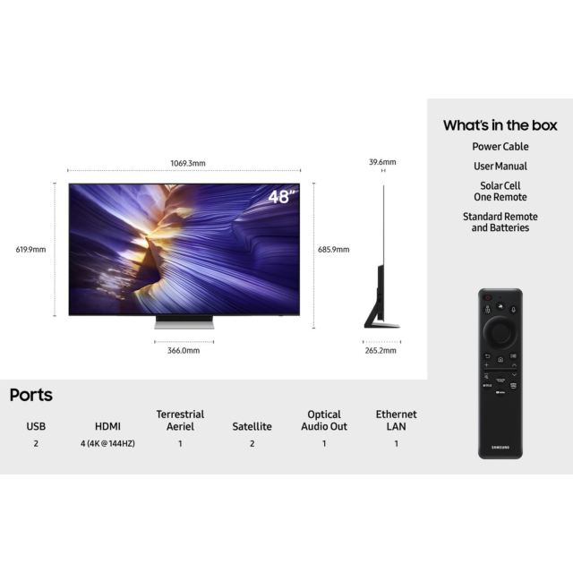 Samsung QE48S90FA 48inch- 4K -165HZ -OLED- NQ4 AI GEN3 PROCESSOR