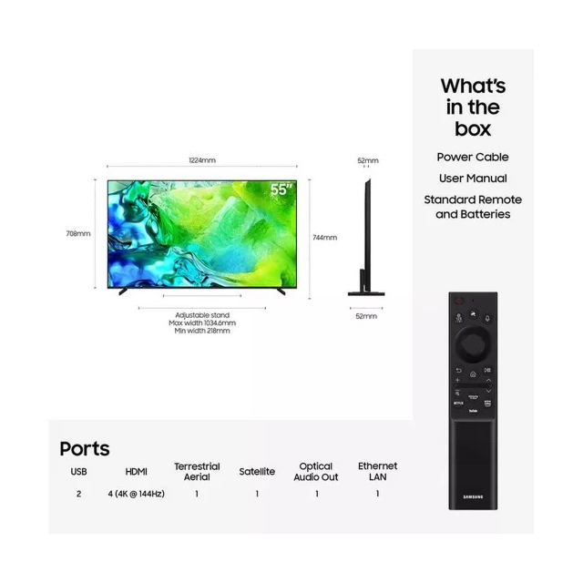 Samsung QE55QN80HA 55inch Neo Qled Qn80h 4K Samsung Vision Ai Smart TV (2026)