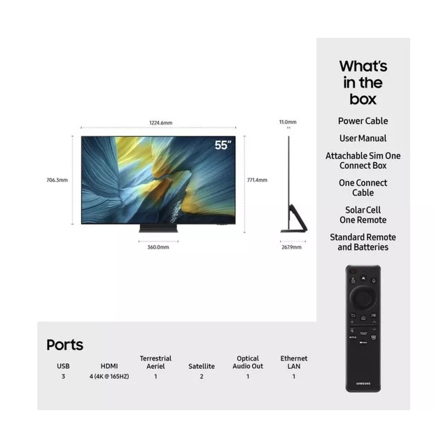 Samsung QE55S95FA 55inch- 4K -165HZ -OLED- NQ4 AI GEN3 PROCESSOR
