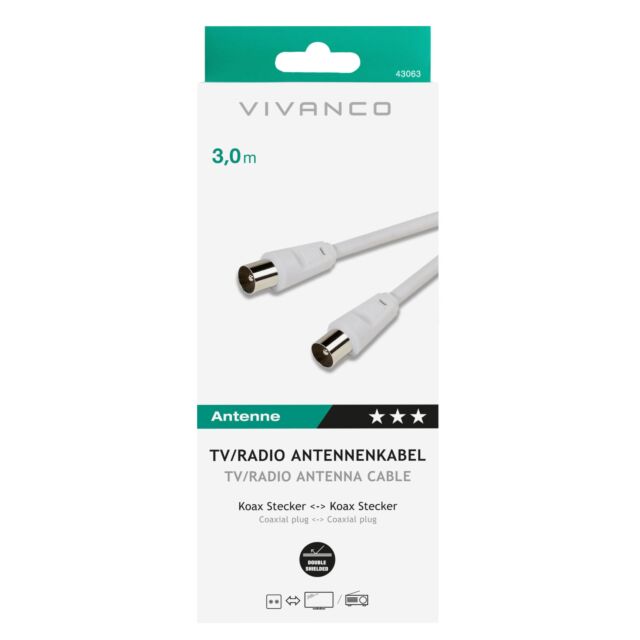Vivanco 43063 7/73-N Coax Plug To Plug 3M