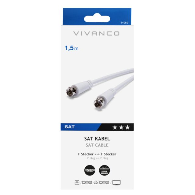 Vivanco 44069 F Plug To F Plug 1.5M
