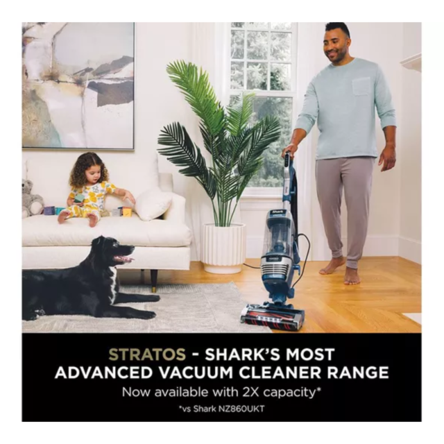 Shark AZ3000UKT Shark Stratos XL Anti Hair Wrap Plus Anti-Odour Upright Vacuum - Navy Blue