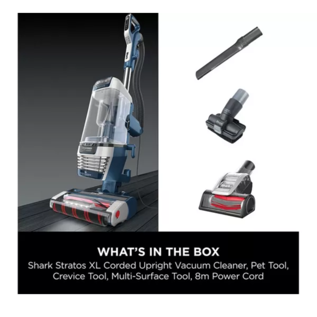 Shark AZ3000UKT Shark Stratos XL Anti Hair Wrap Plus Anti-Odour Upright Vacuum - Navy Blue