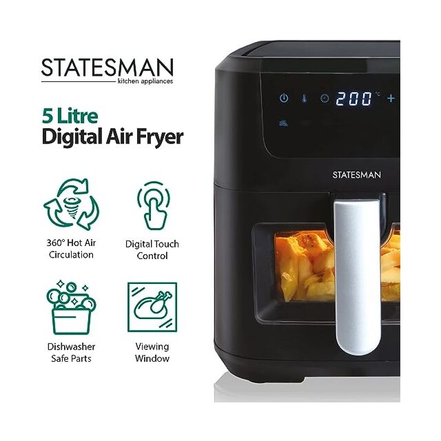 Statesman SKAF05015B 5 Litre Air Fryer